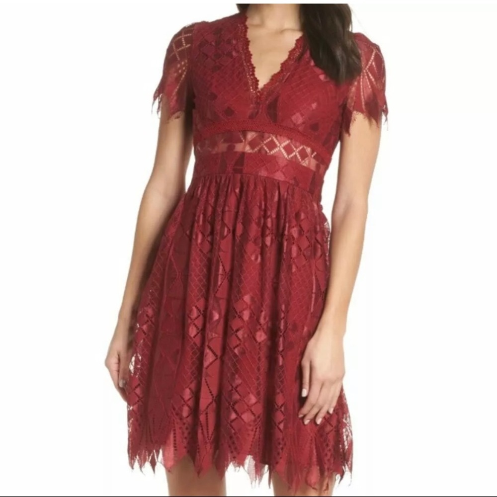 Burgundy lace dress